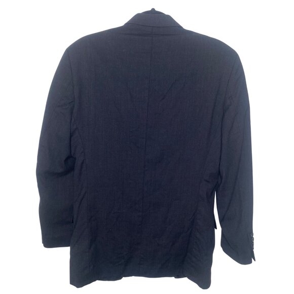 Versini Wool Suit Blazer Jacket Mens 38R Black Two Button Sports Coat Business C - Picture 3 of 13